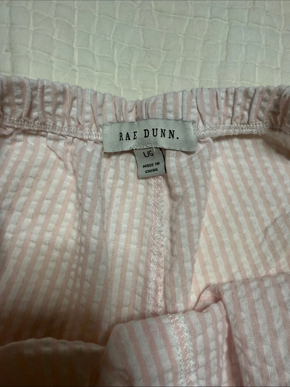 Rae Dunn Light Pink Striped Lounge Shorts